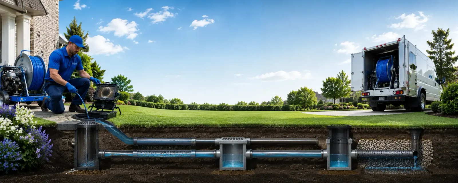 Outdoor drain cleaning information for New Caney, TX